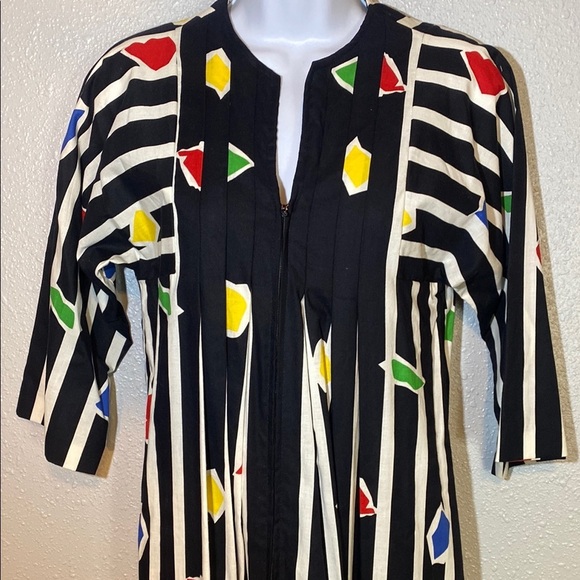 VNTG Neiman Marcus Black and White Midi Dress with Crew Neck - Picture 4 of 7